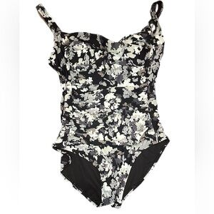 Black, White and Gray Swimsuit Size 12